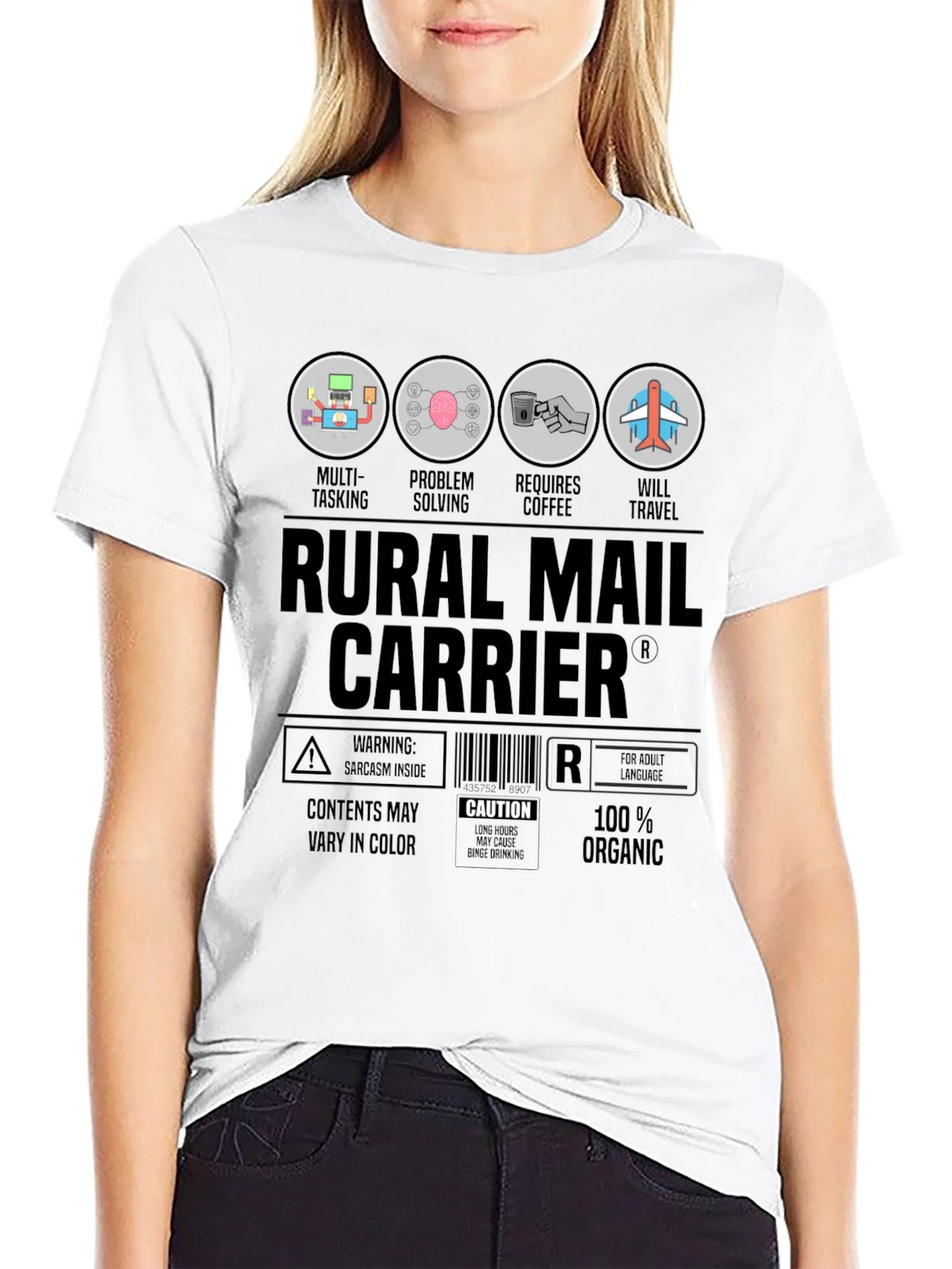 Rural Mail Carrier T-Shirt: Multi-Tasking & Coffee Lover product image 8