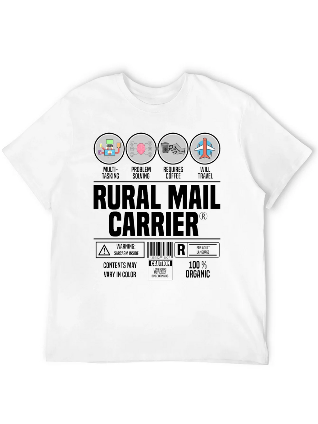 Rural Mail Carrier T-Shirt: Multi-Tasking & Coffee Lover product image 11