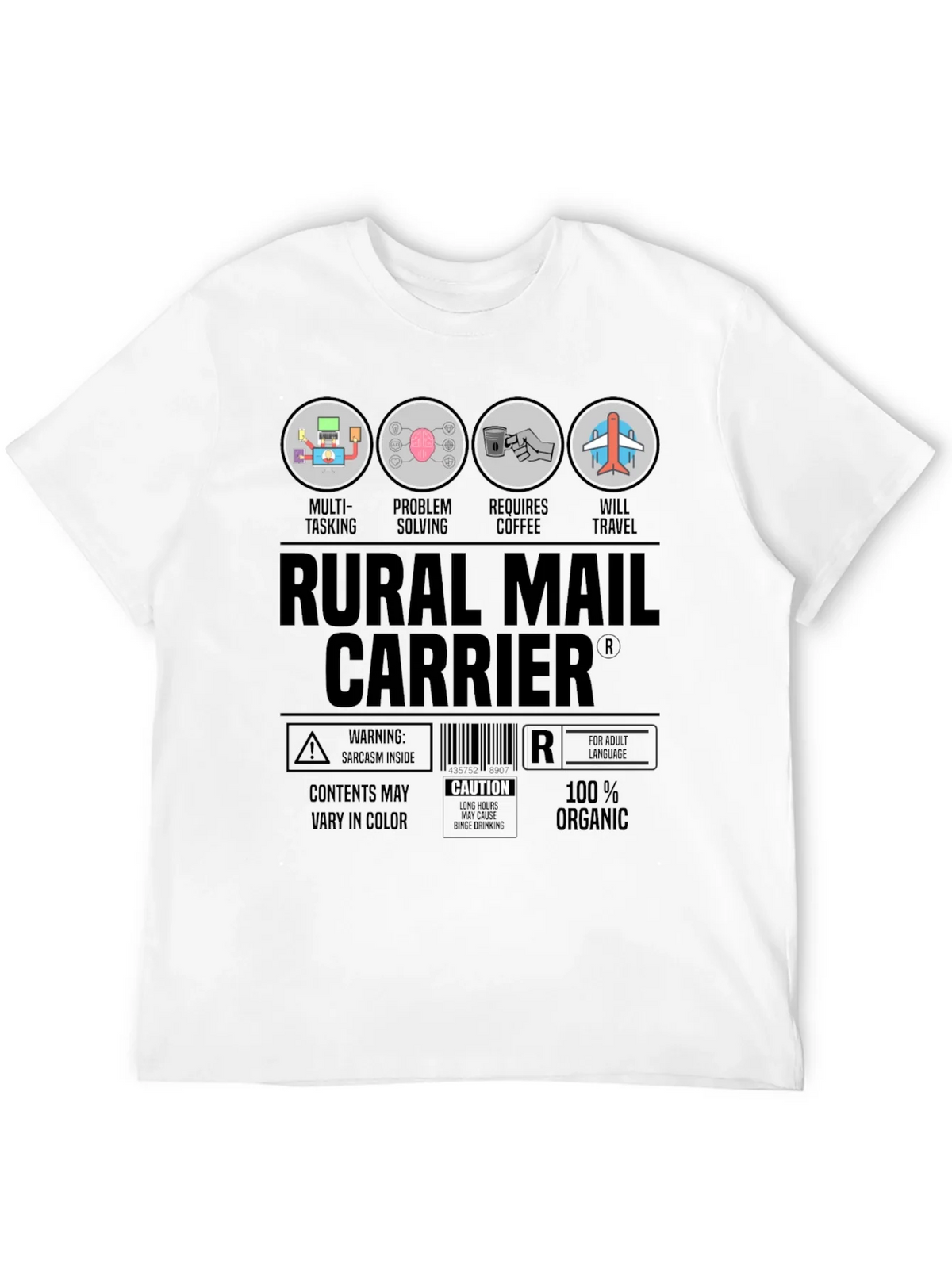 Rural Mail Carrier T-Shirt: Multi-Tasking & Coffee Lover product image 11