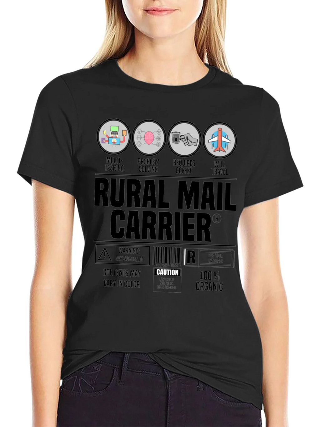 Rural Mail Carrier T-Shirt: Multi-Tasking & Coffee Lover product image 2