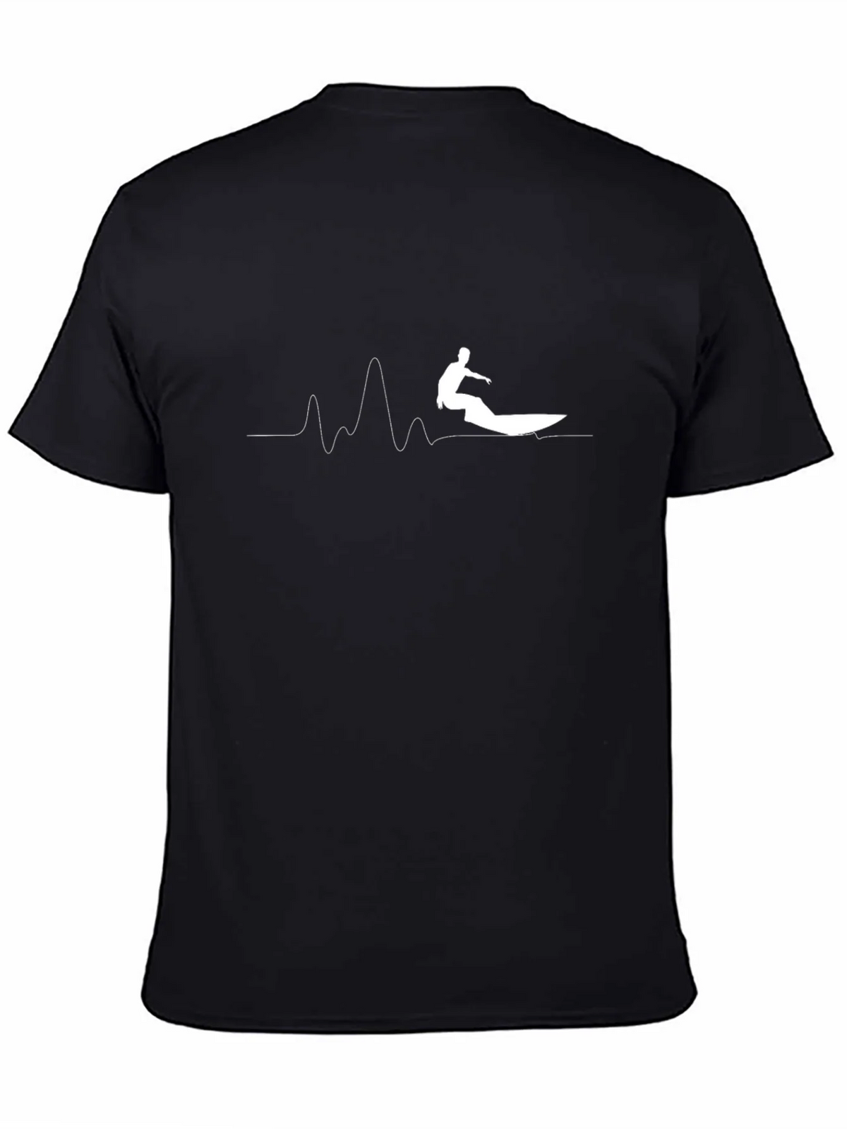 Surfer Wave Graphic Tee - Cool Black Cotton T-Shirt product image 4
