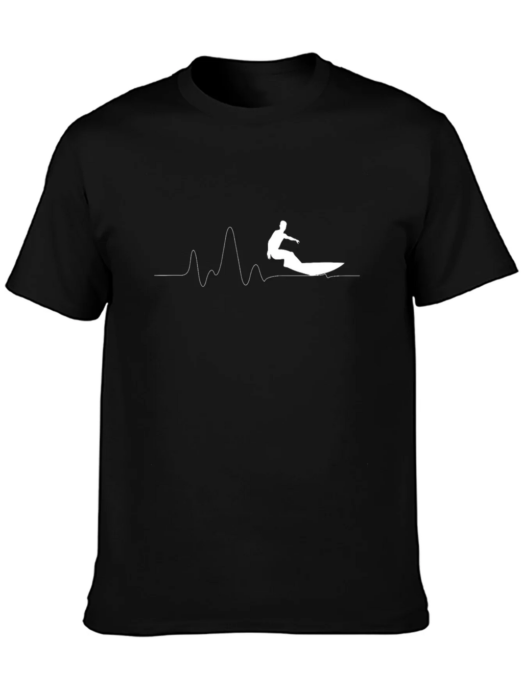 Surfer Wave Graphic Tee - Cool Black Cotton T-Shirt product image 3