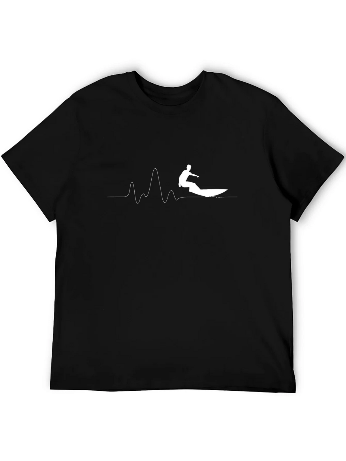 Surfer Wave Graphic Tee - Cool Black Cotton T-Shirt product image 5