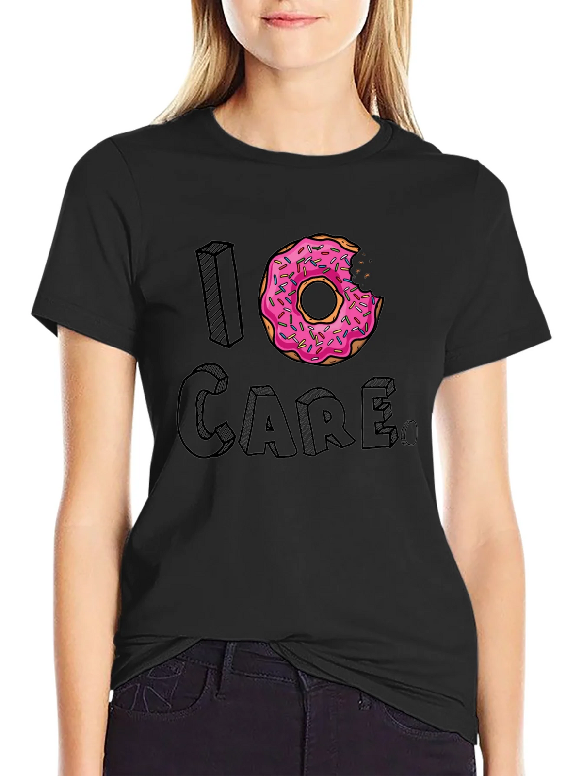 I Donut Care Graphic T-Shirt Funny Foodie Tee product image 2