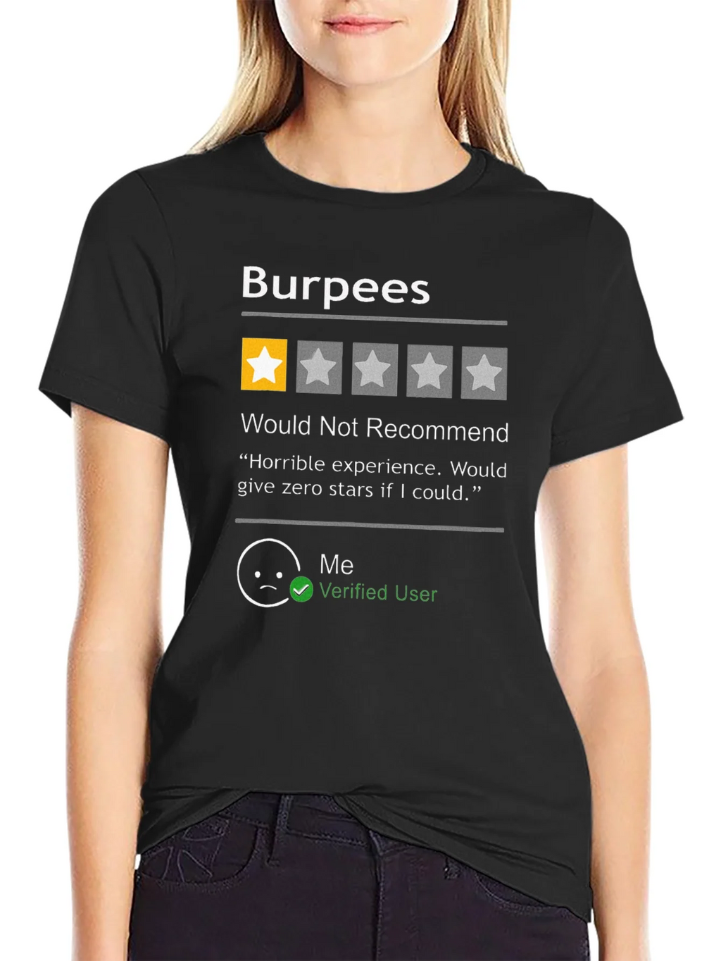 Burpees One Star Review T-Shirt - Workout Humor product image 1