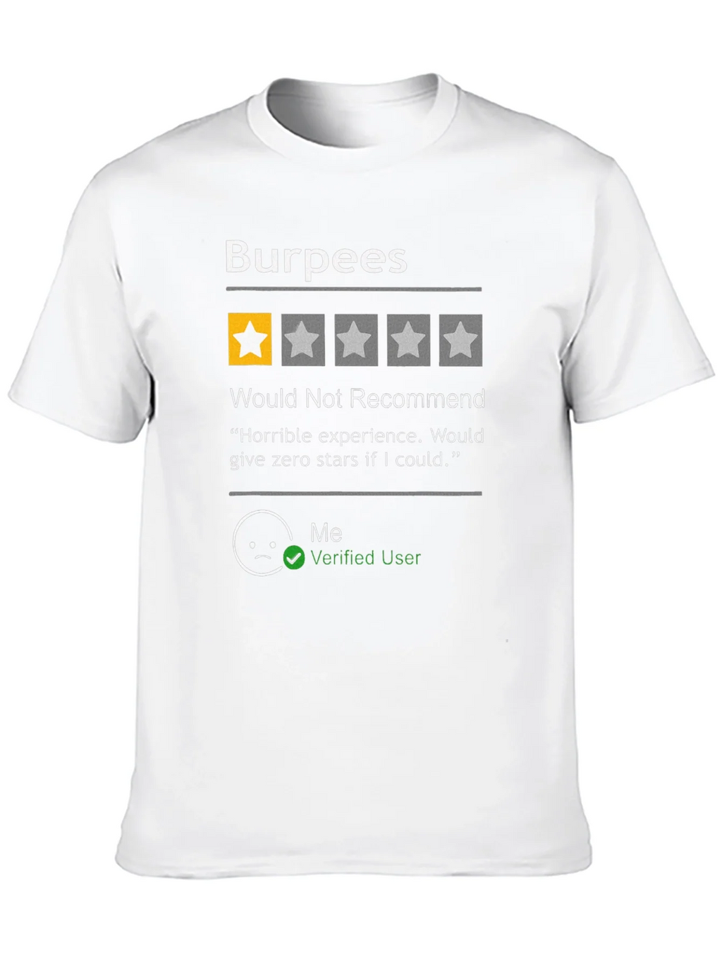 Burpees One Star Review T-Shirt - Workout Humor product image 5