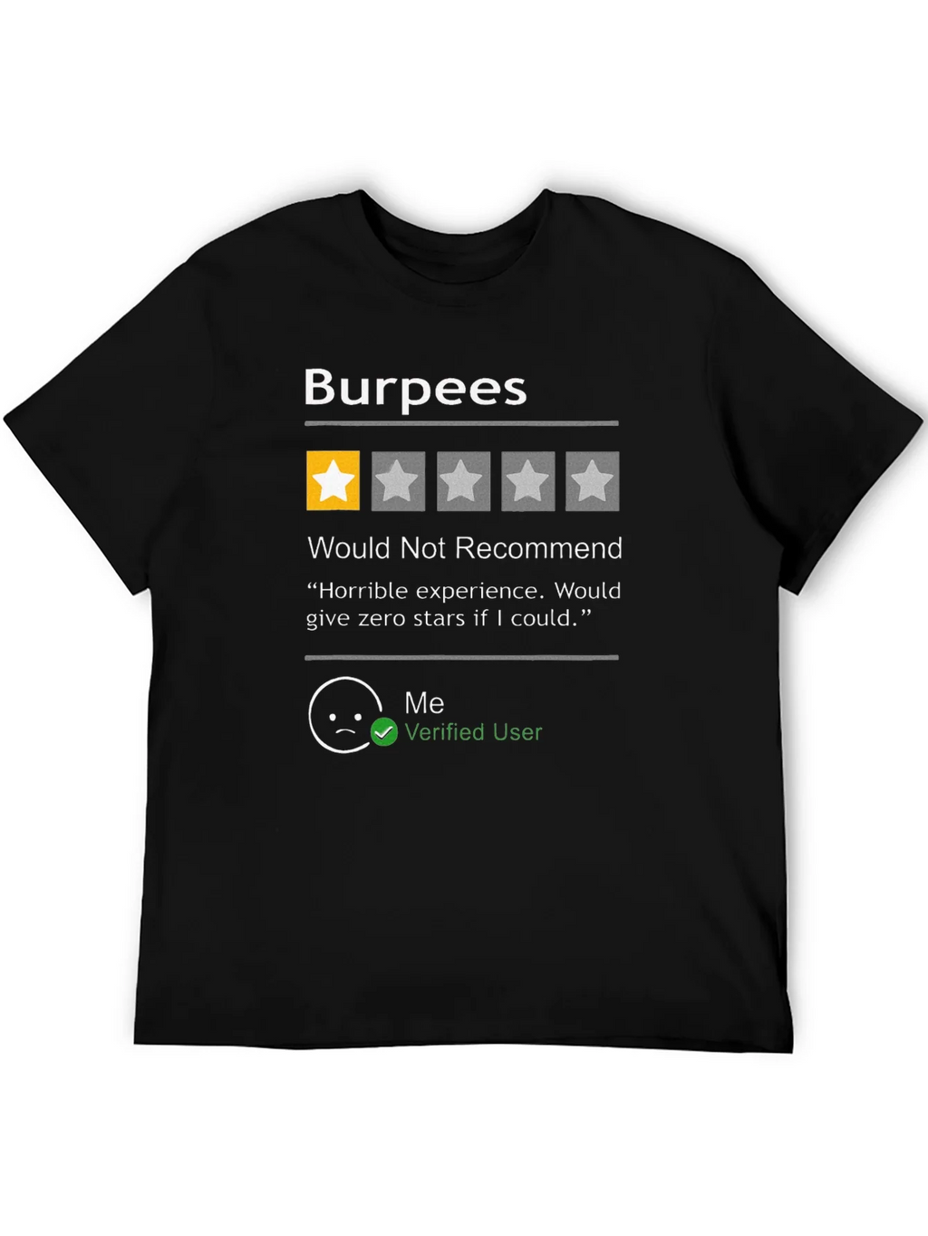 Burpees One Star Review T-Shirt - Workout Humor product image 2