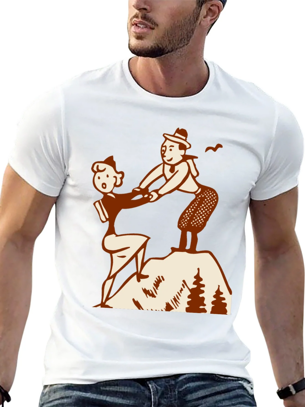 Vintage Hiking Couple Graphic Tee product image 10