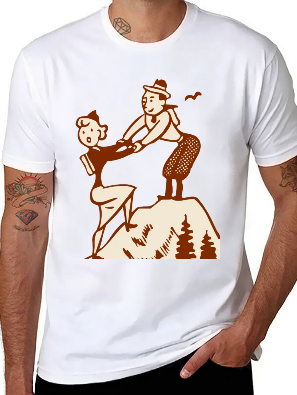Vintage Hiking Couple Graphic Tee product image 7