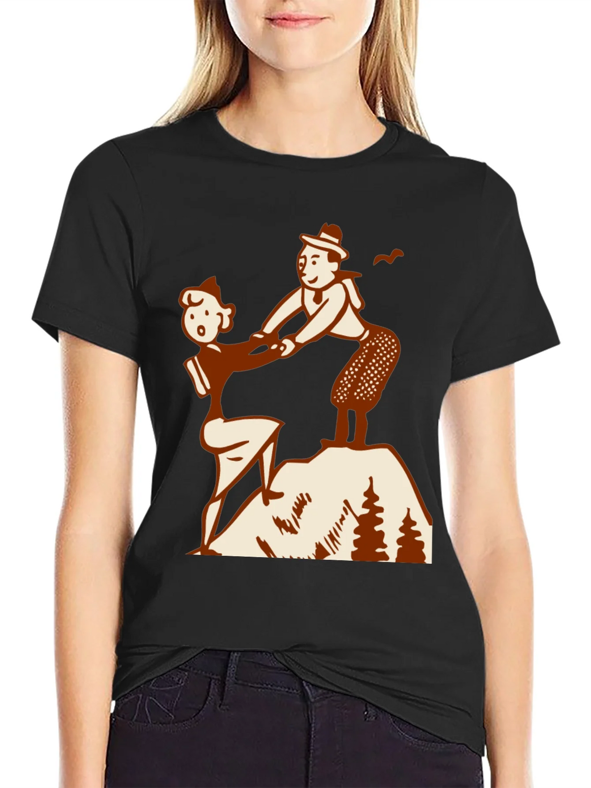 Vintage Hiking Couple Graphic Tee product image 2