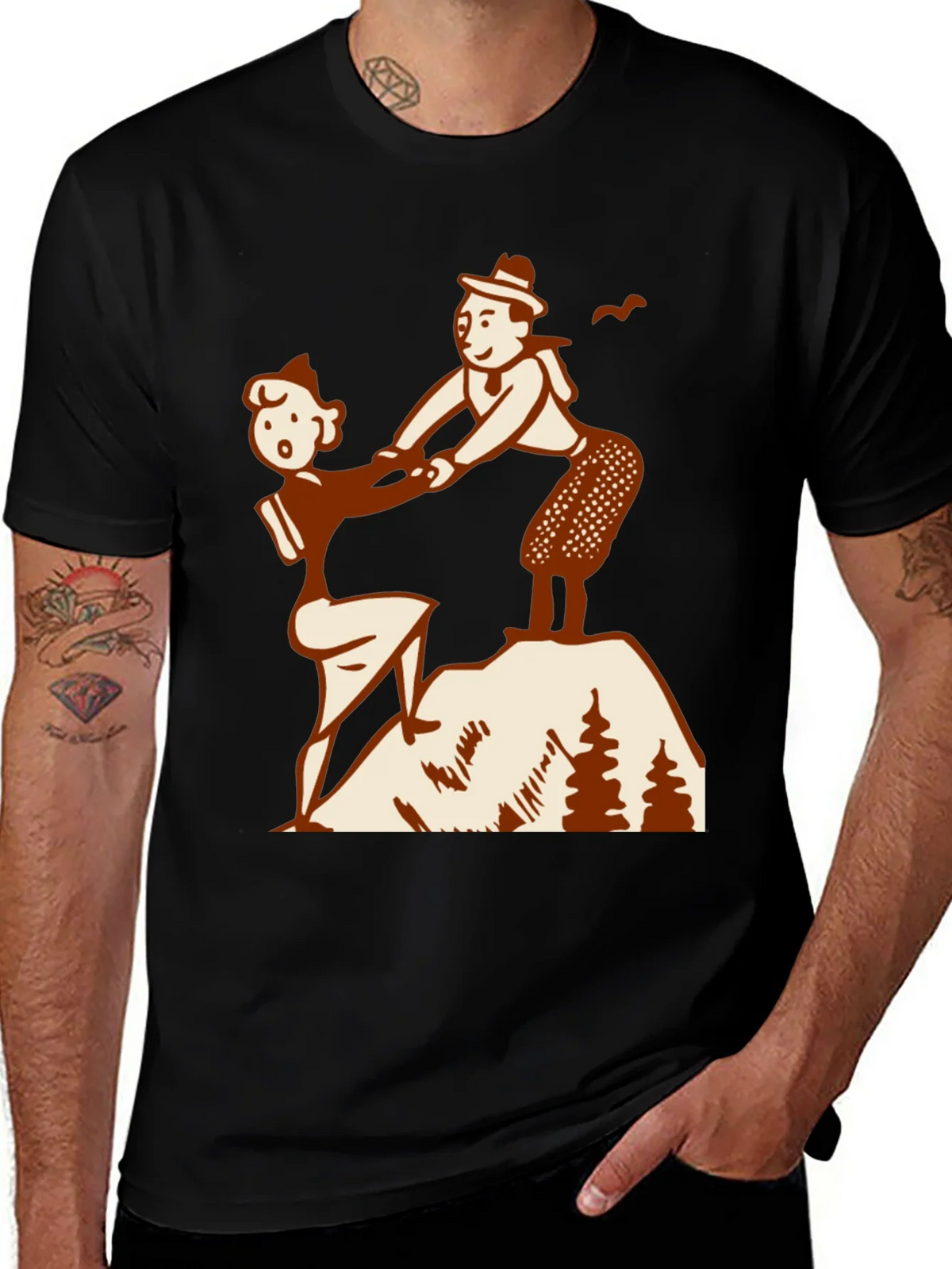 Vintage Hiking Couple Graphic Tee product image 1
