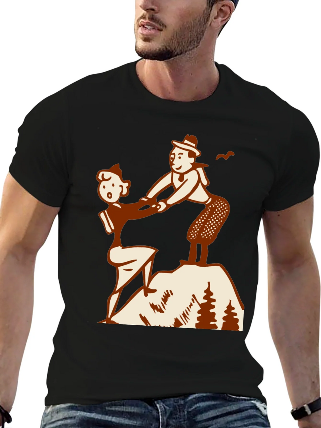 Vintage Hiking Couple Graphic Tee product image 6