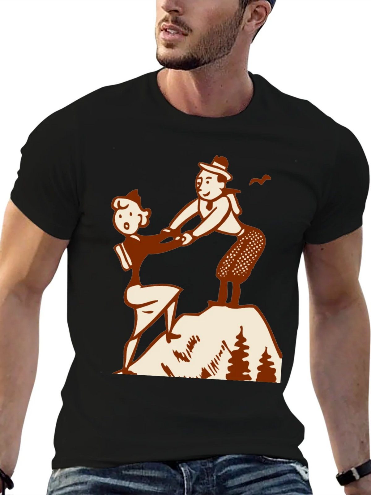 Vintage Hiking Couple Graphic Tee product image 6