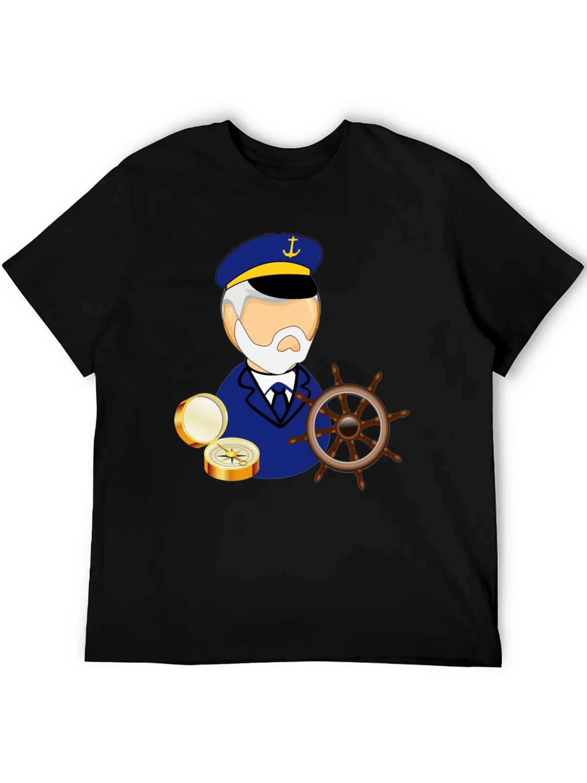 Nautical Captain Graphic Black T-Shirt product image 5