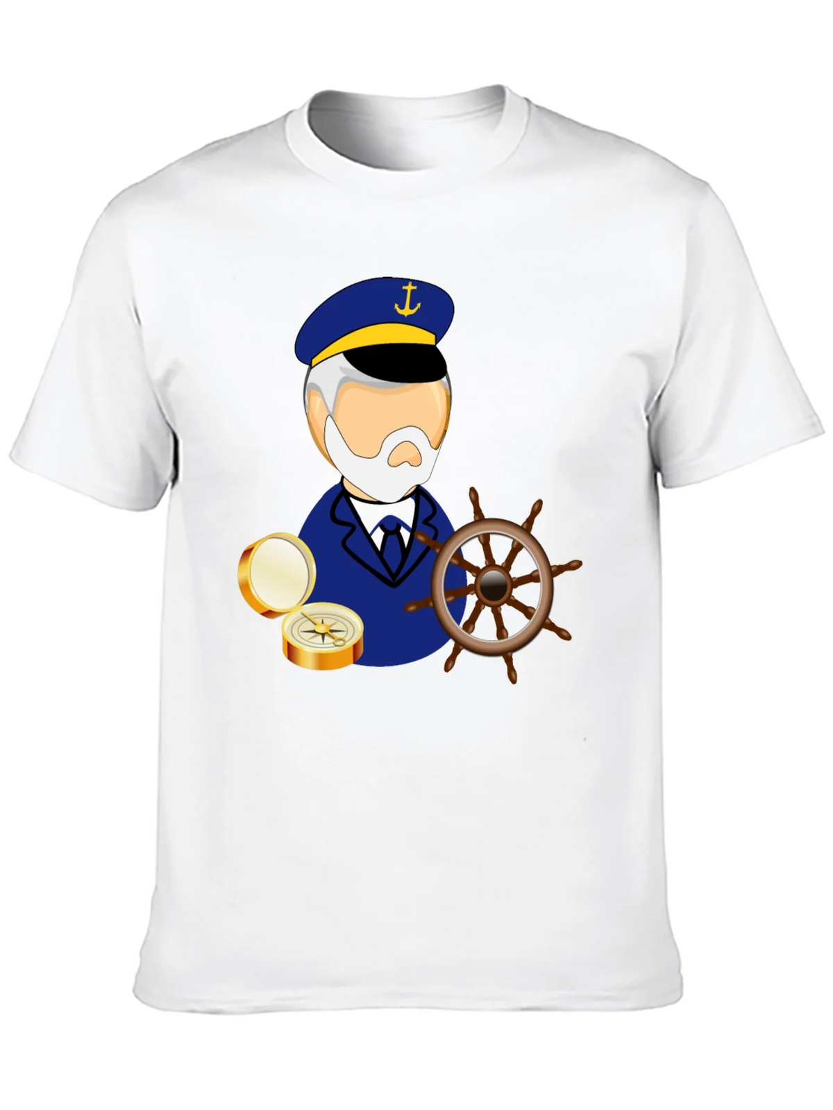 Nautical Captain Graphic Black T-Shirt product image 9