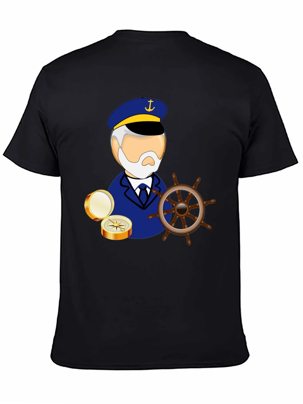 Nautical Captain Graphic Black T-Shirt product image 4