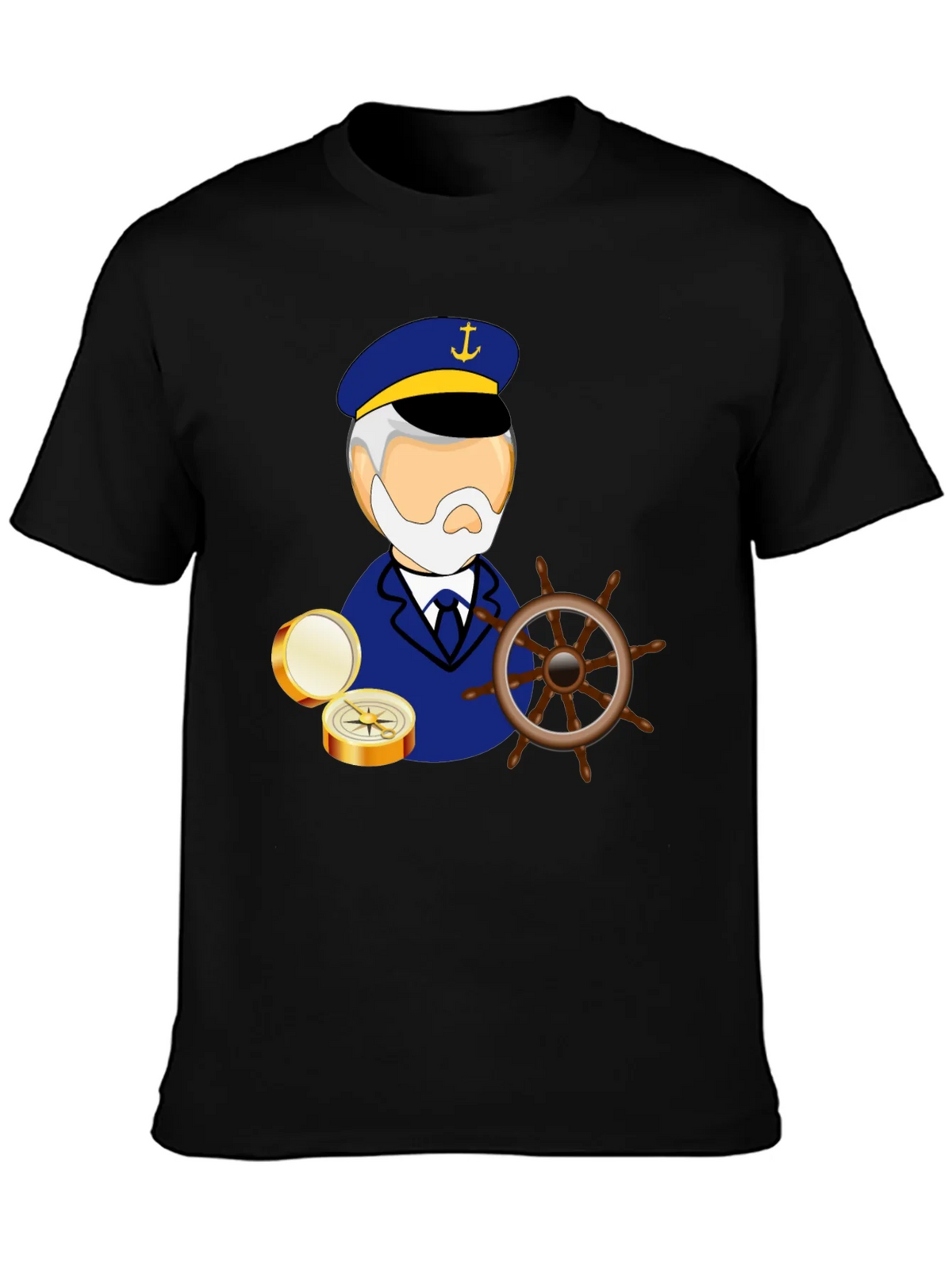 Nautical Captain Graphic Black T-Shirt product image 3