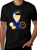 Nautical Captain Graphic Black T-Shirt product image 1