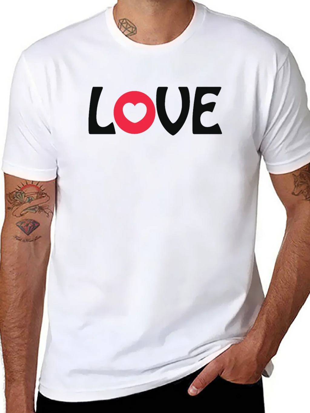 Love Heart Graphic Black T-Shirt product image 6