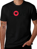 Love Heart Graphic Black T-Shirt product image 1