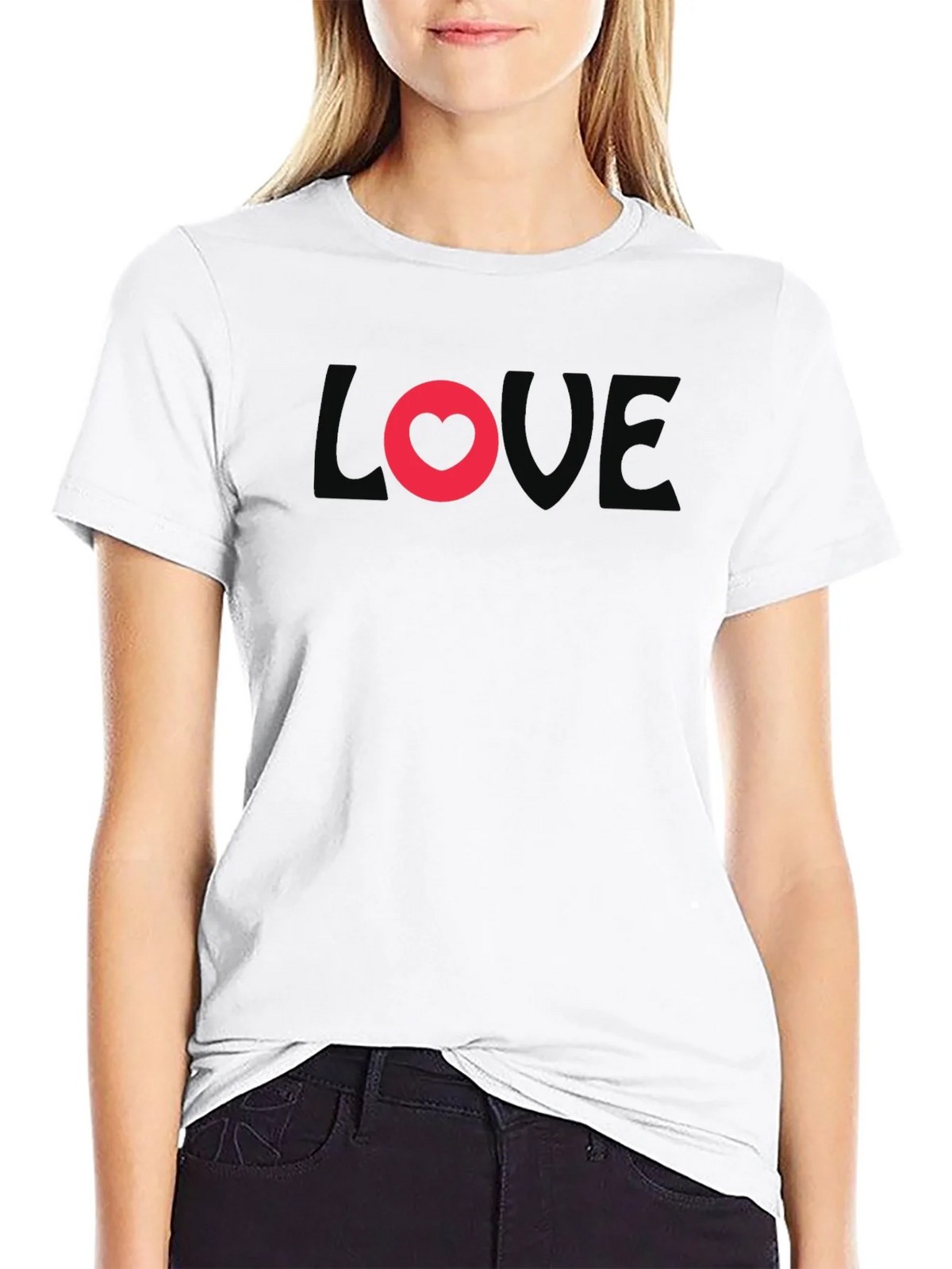 Love Heart Graphic Black T-Shirt product image 7