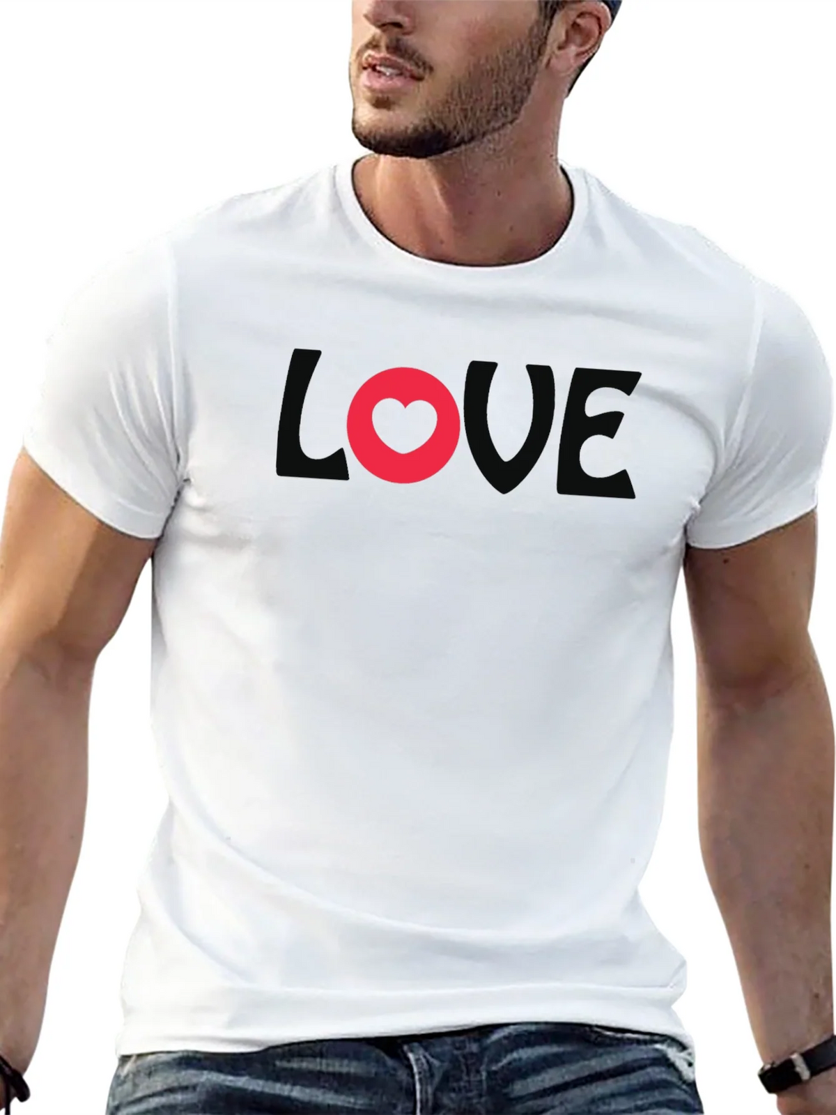 Love Heart Graphic Black T-Shirt product image 11