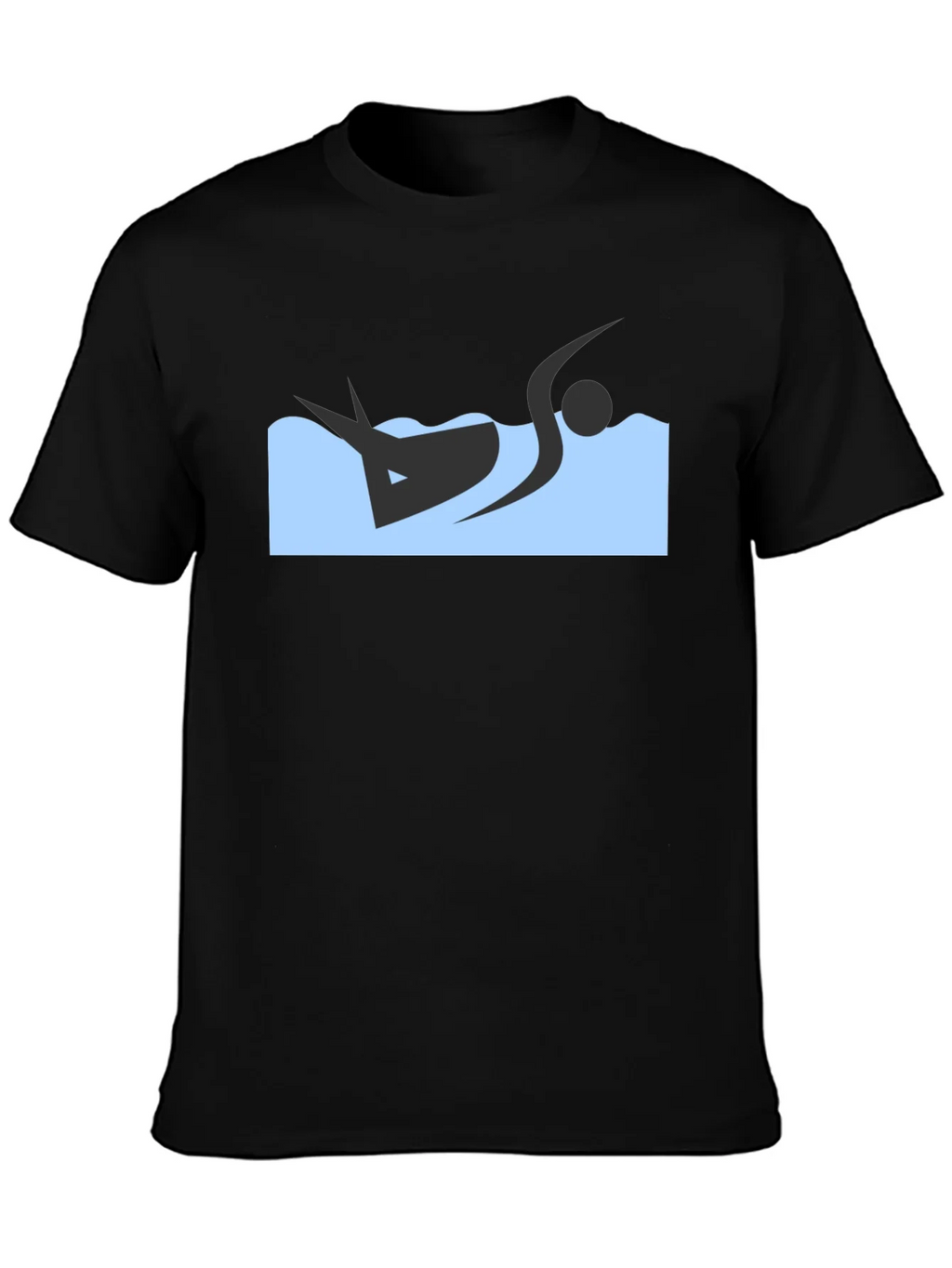 Black T-Shirt with Swimmer Design product image 3
