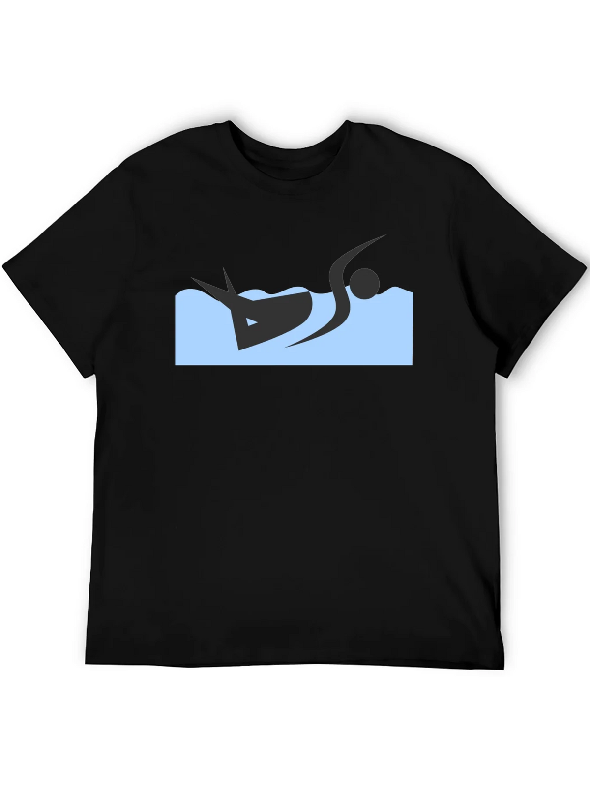 Black T-Shirt with Swimmer Design product image 5