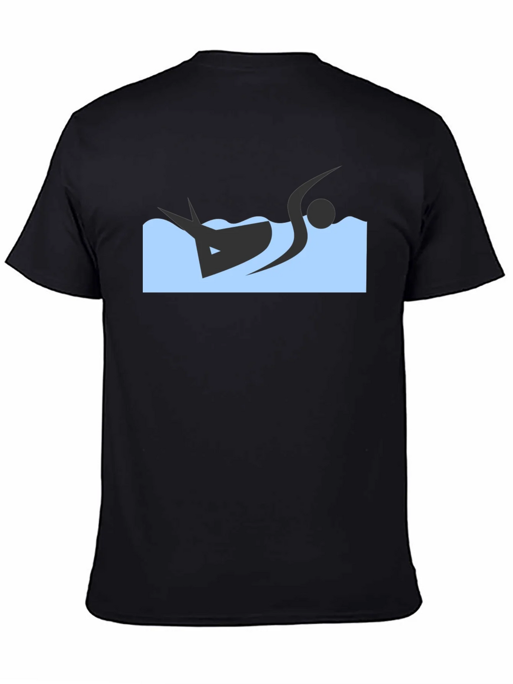 Black T-Shirt with Swimmer Design product image 4