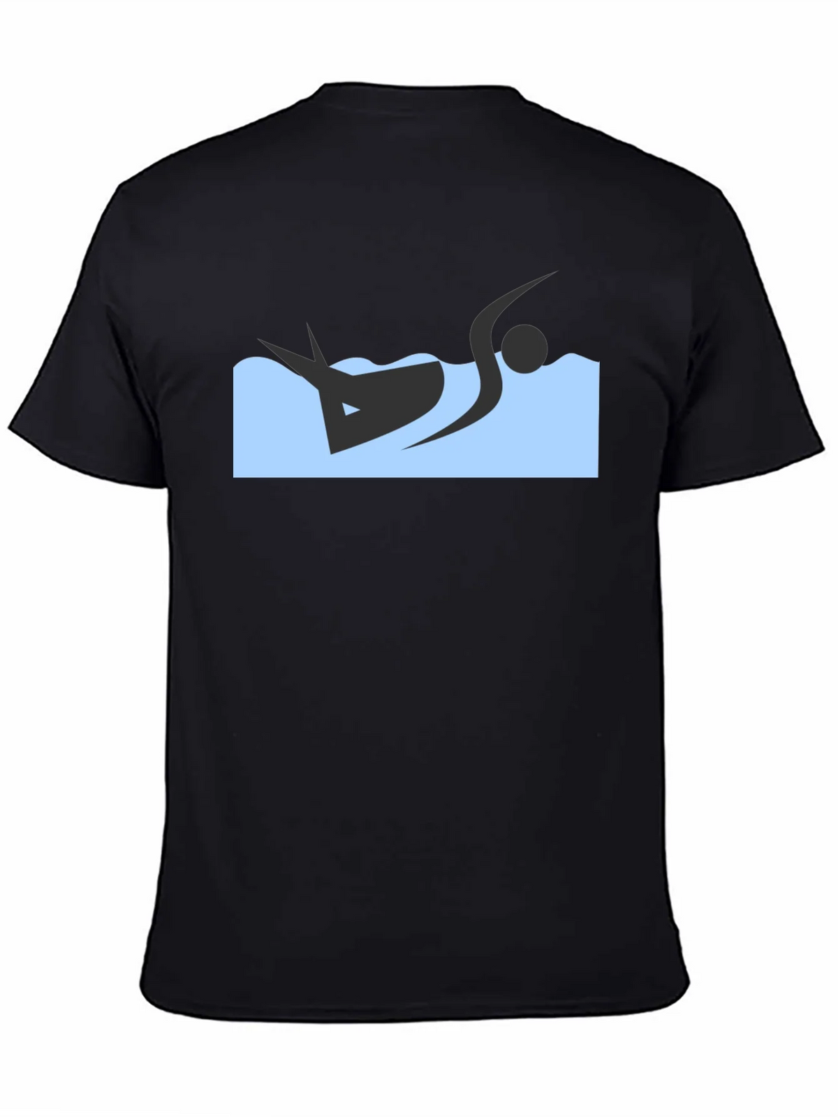 Black T-Shirt with Swimmer Design product image 4