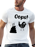 Oops! Bird Poop Graphic T-Shirt - Unisex Black Tee product image 1